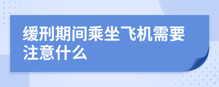 緩刑期間乘坐飛機需要注意什么