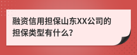 融資信用擔(dān)保山東XX公司的擔(dān)保類型有什么？