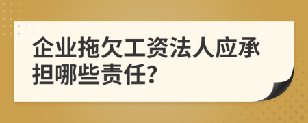企業(yè)拖欠工資法人應承擔哪些責任？