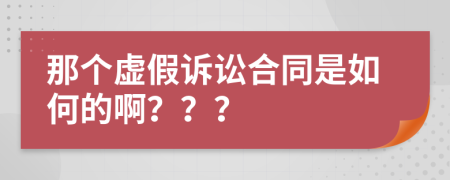 那個(gè)虛假訴訟合同是如何的??？？？