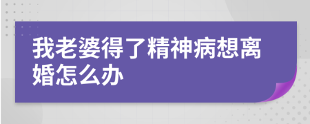我老婆得了精神病想離婚怎么辦