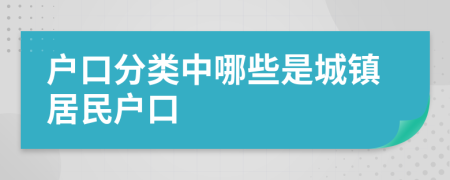 戶口分類中哪些是城鎮(zhèn)居民戶口