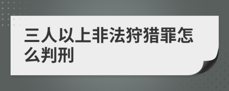 三人以上非法狩獵罪怎么判刑