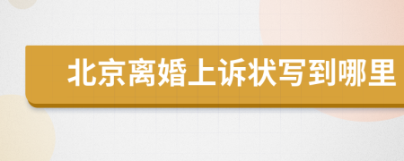 北京離婚上訴狀寫到哪里