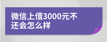 微信上借3000元不還會怎么樣