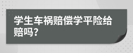學(xué)生車禍賠償學(xué)平險(xiǎn)給賠嗎？