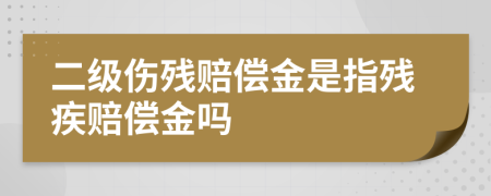 二級(jí)傷殘賠償金是指殘疾賠償金嗎