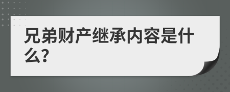 兄弟財(cái)產(chǎn)繼承內(nèi)容是什么？