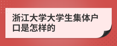 浙江大學(xué)大學(xué)生集體戶口是怎樣的
