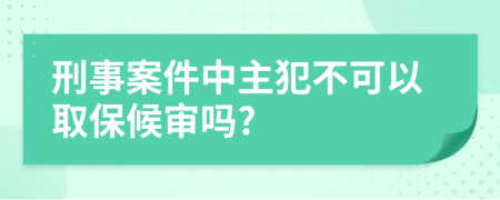 刑事案件中主犯不可以取保候?qū)弳?