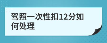 駕照一次性扣12分如何處理