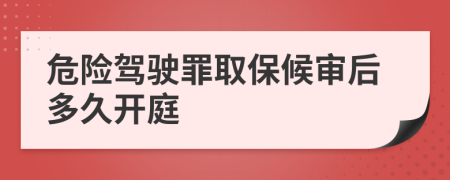 危險駕駛罪取保候?qū)徍蠖嗑瞄_庭