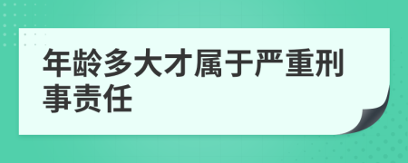 年齡多大才屬于嚴(yán)重刑事責(zé)任