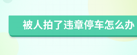被人拍了違章停車怎么辦