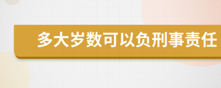 多大歲數(shù)可以負刑事責任