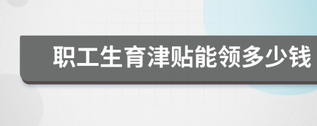 職工生育津貼能領(lǐng)多少錢