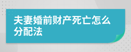 夫妻婚前財(cái)產(chǎn)死亡怎么分配法