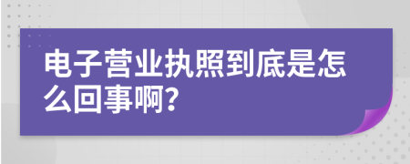 電子營業(yè)執(zhí)照到底是怎么回事??？