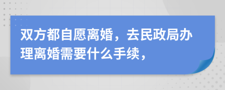 雙方都自愿離婚，去民政局辦理離婚需要什么手續(xù)，