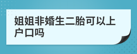 姐姐非婚生二胎可以上戶口嗎