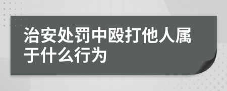 治安處罰中毆打他人屬于什么行為
