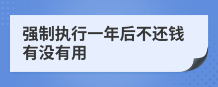 強制執(zhí)行一年后不還錢有沒有用