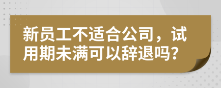 新員工不適合公司，試用期未滿可以辭退嗎？