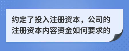 約定了投入注冊資本，公司的注冊資本內(nèi)容資金如何要求的