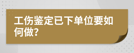 工傷鑒定已下單位要如何做？