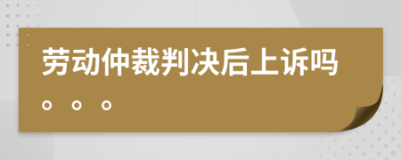 勞動(dòng)仲裁判決后上訴嗎。。。