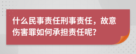 什么民事責任刑事責任，故意傷害罪如何承擔責任呢？