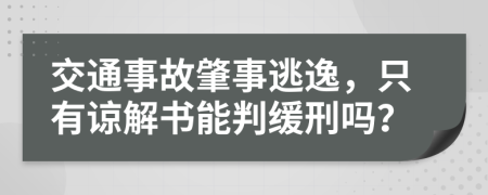 交通事故肇事逃逸，只有諒解書能判緩刑嗎？