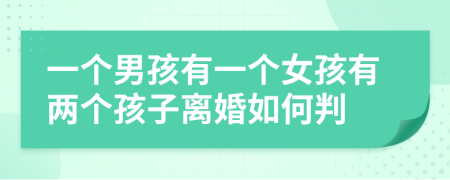 一個(gè)男孩有一個(gè)女孩有兩個(gè)孩子離婚如何判