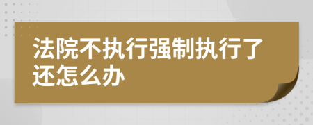 法院不執(zhí)行強(qiáng)制執(zhí)行了還怎么辦