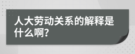 人大勞動(dòng)關(guān)系的解釋是什么啊？