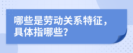 哪些是勞動(dòng)關(guān)系特征，具體指哪些？