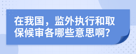 在我國，監(jiān)外執(zhí)行和取保候?qū)徃髂男┮馑及。?>
                </a>
            </div>
            <div   id=