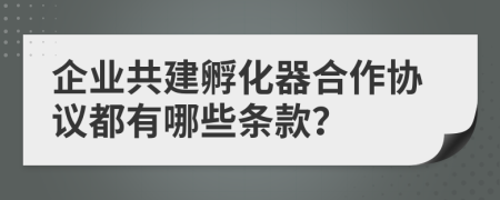 企業(yè)共建孵化器合作協(xié)議都有哪些條款？