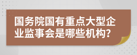 國務(wù)院國有重點(diǎn)大型企業(yè)監(jiān)事會是哪些機(jī)構(gòu)？