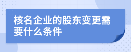 核名企業(yè)的股東變更需要什么條件