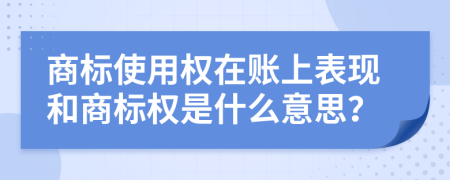 商標使用權在賬上表現(xiàn)和商標權是什么意思？