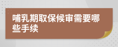 哺乳期取保候?qū)徯枰男┦掷m(xù)