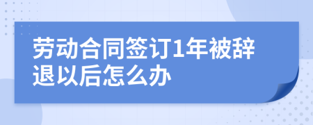 勞動合同簽訂1年被辭退以后怎么辦
