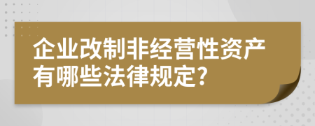 企業(yè)改制非經(jīng)營(yíng)性資產(chǎn)有哪些法律規(guī)定?