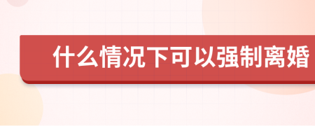 什么情況下可以強(qiáng)制離婚