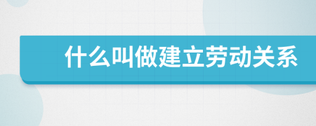 什么叫做建立勞動關(guān)系