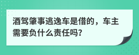 酒駕肇事逃逸車是借的，車主需要負(fù)什么責(zé)任嗎？