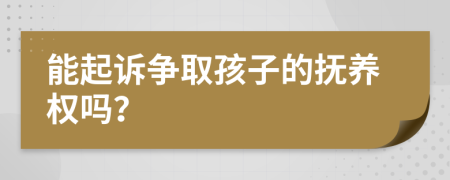 能起訴爭取孩子的撫養(yǎng)權(quán)嗎?