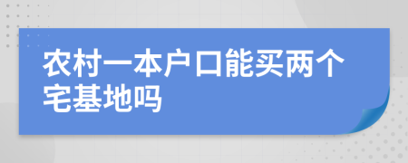 農(nóng)村一本戶(hù)口能買(mǎi)兩個(gè)宅基地嗎
