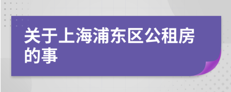 關(guān)于上海浦東區(qū)公租房的事